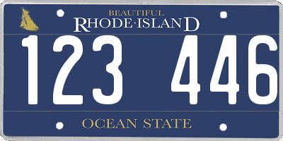 RI license plate 123446