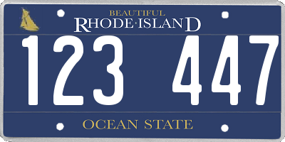 RI license plate 123447