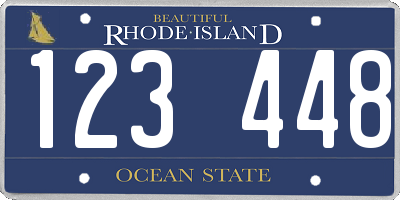RI license plate 123448