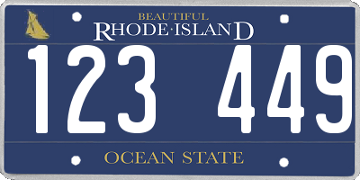 RI license plate 123449