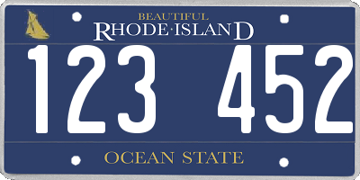 RI license plate 123452