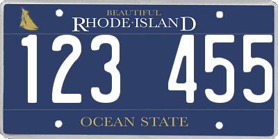 RI license plate 123455
