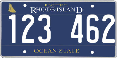 RI license plate 123462