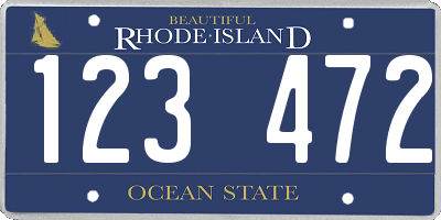 RI license plate 123472