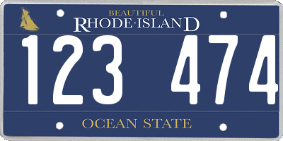 RI license plate 123474