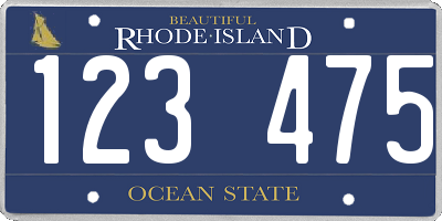 RI license plate 123475