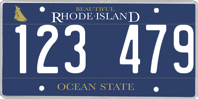 RI license plate 123479