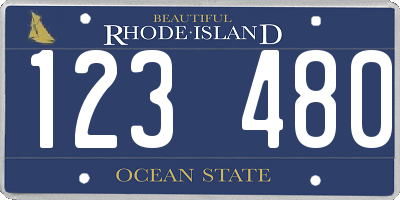 RI license plate 123480