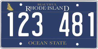 RI license plate 123481