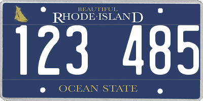 RI license plate 123485