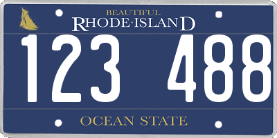 RI license plate 123488