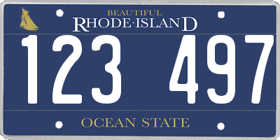 RI license plate 123497