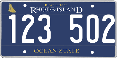 RI license plate 123502