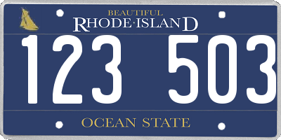 RI license plate 123503