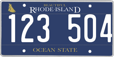 RI license plate 123504