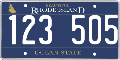 RI license plate 123505