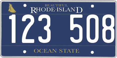 RI license plate 123508