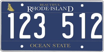 RI license plate 123512