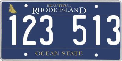 RI license plate 123513