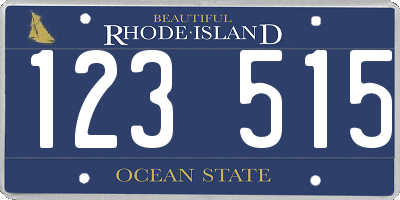 RI license plate 123515