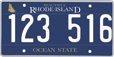 RI license plate 123516