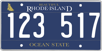 RI license plate 123517