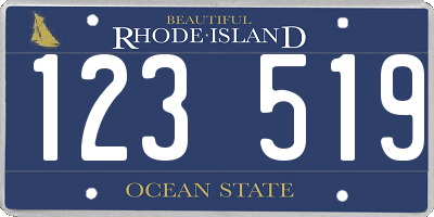 RI license plate 123519