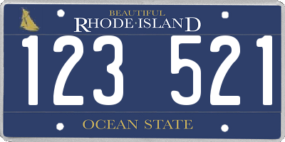 RI license plate 123521