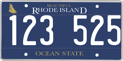 RI license plate 123525