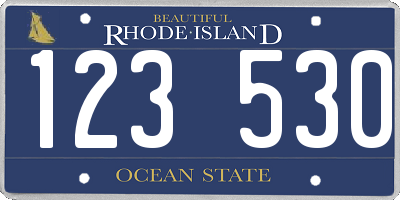 RI license plate 123530