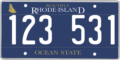 RI license plate 123531