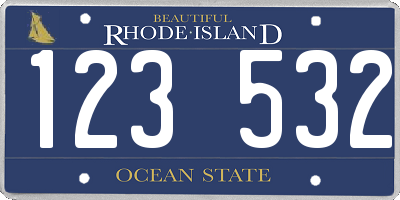 RI license plate 123532