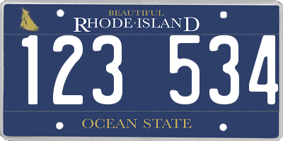 RI license plate 123534