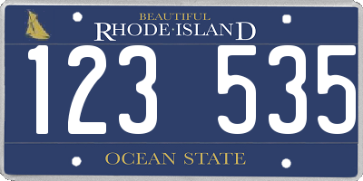 RI license plate 123535