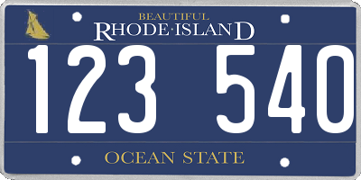 RI license plate 123540