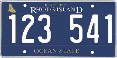 RI license plate 123541