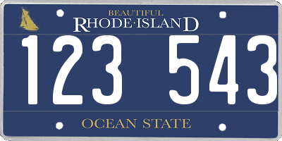 RI license plate 123543