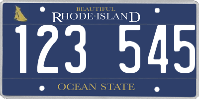 RI license plate 123545