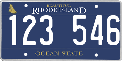 RI license plate 123546