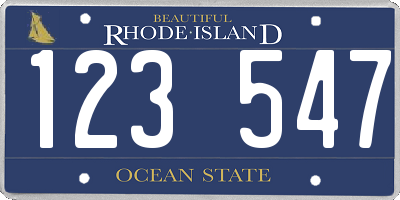 RI license plate 123547