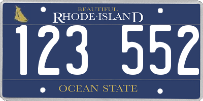 RI license plate 123552