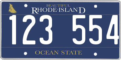 RI license plate 123554