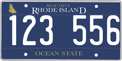 RI license plate 123556