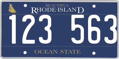 RI license plate 123563