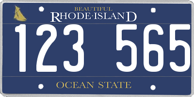 RI license plate 123565