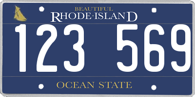 RI license plate 123569