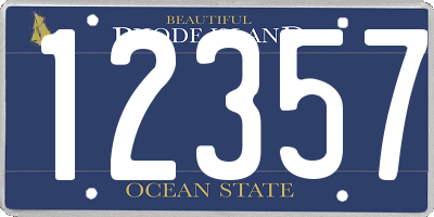 RI license plate 12357