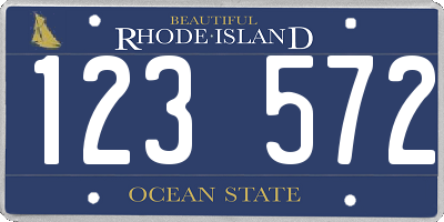 RI license plate 123572
