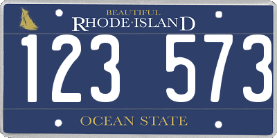 RI license plate 123573