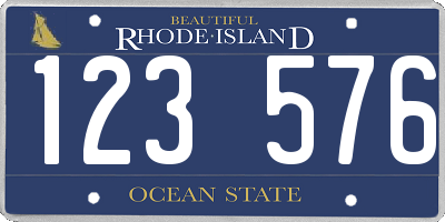 RI license plate 123576